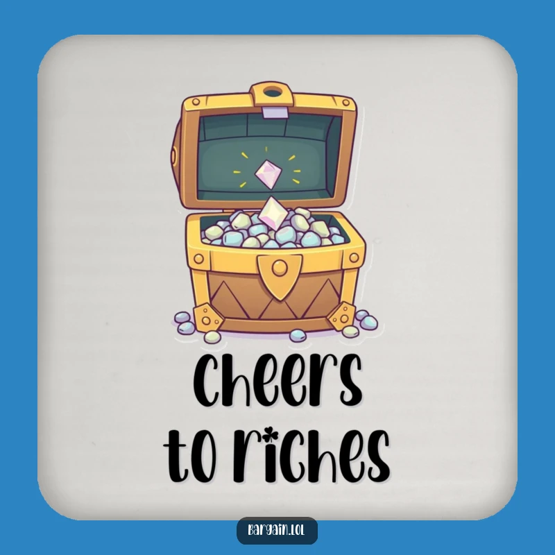 Funny Treasure Gem Drink Coaster - Protect Surfaces with Sparkle, Set of Funny Gifts