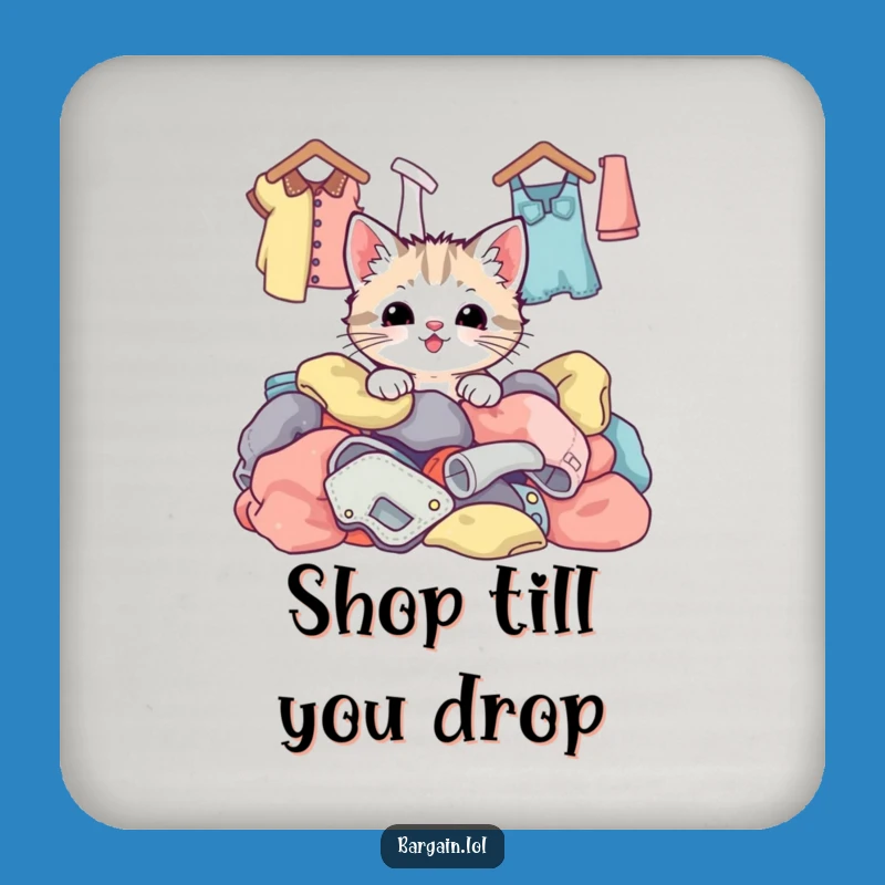 Funny Kawaii Kitten Coaster Set: Cute Thrift Decor Gift