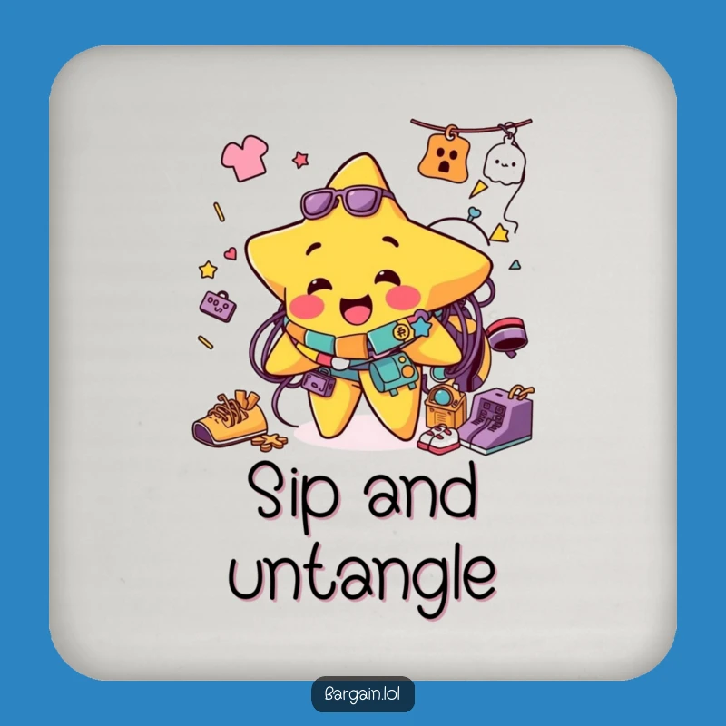 Funny Star Thrift Coaster: Humorous Protection for Your Surfaces