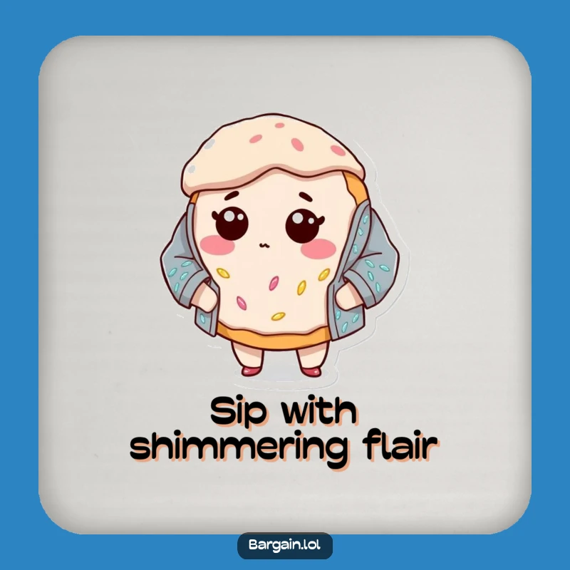 Funny Bewildered Donut Sequin Jacket Coaster - Protect Surfaces with Fashion Fail Fun