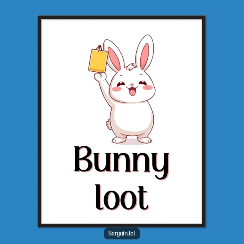 Funny Bunny Art: Chubby Rabbit's Find, Ideal Funny Gift Decor!