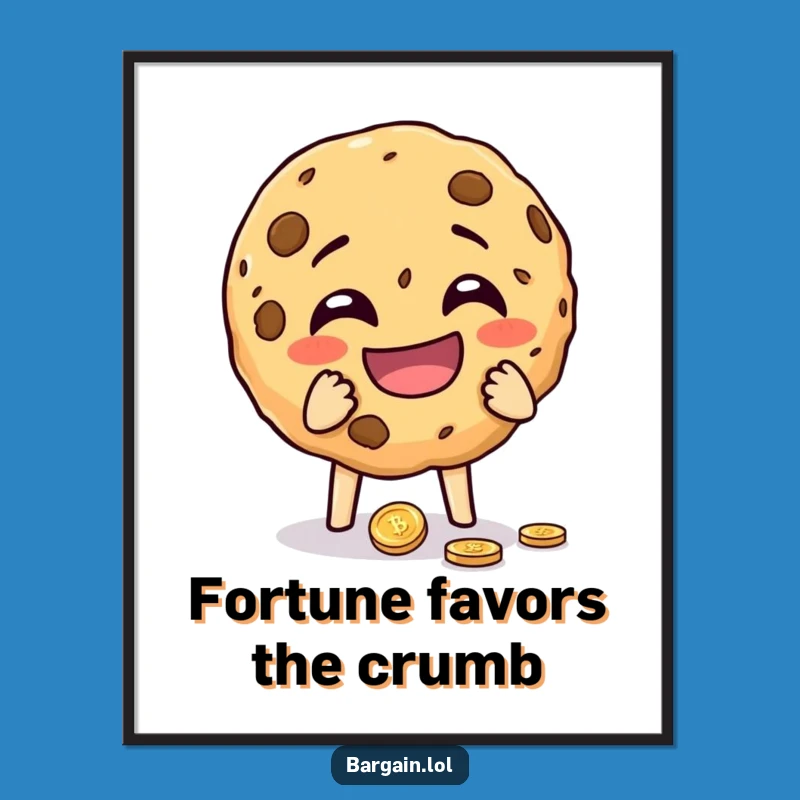 Funny Cookie Coin Poster: Sweet Comedy Art, Whimsical Wall Decor