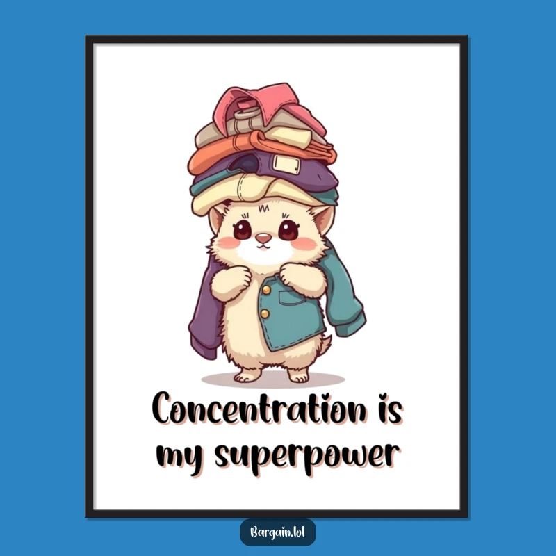 Funny Creature Balancing Poster: Vintage Fashion Wall Art Gift