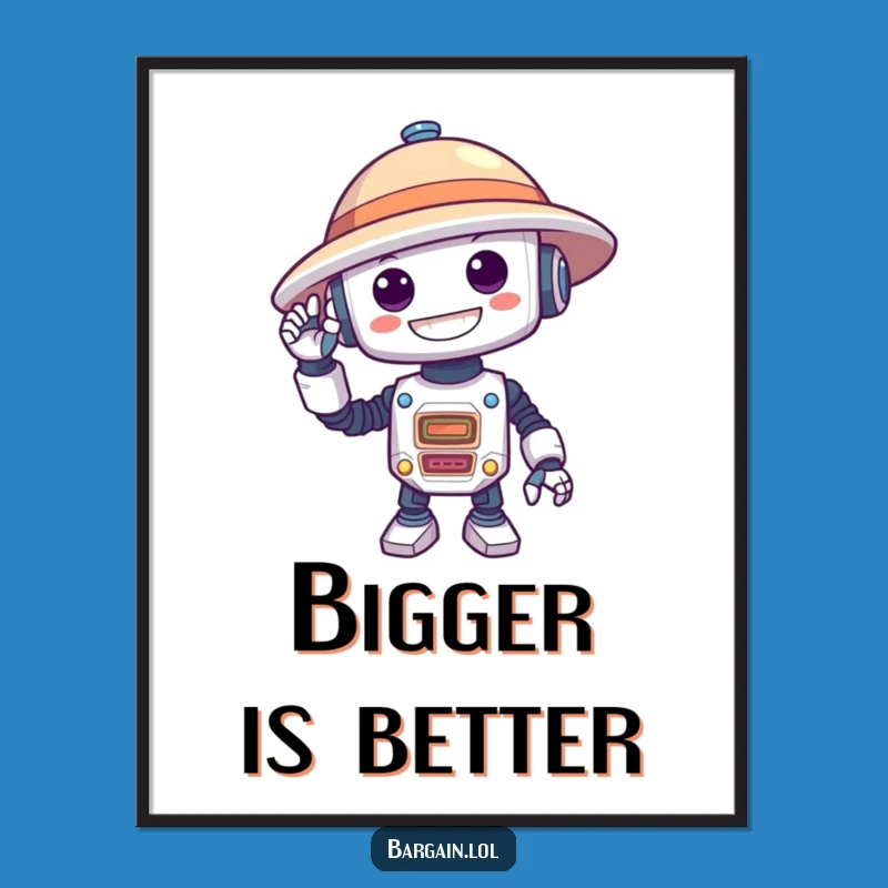 Funny Robot Hat Poster: Whimsical Wall Art for Playful Spaces