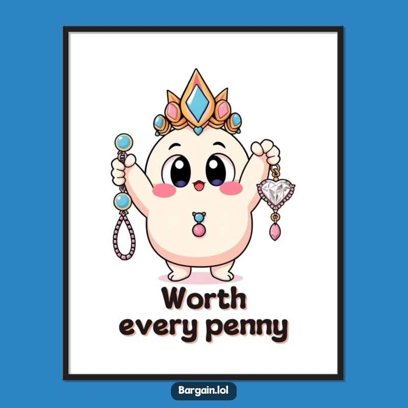Funny Tacky Treasure Poster: Blob Character Art, Hilarious Decor Gift