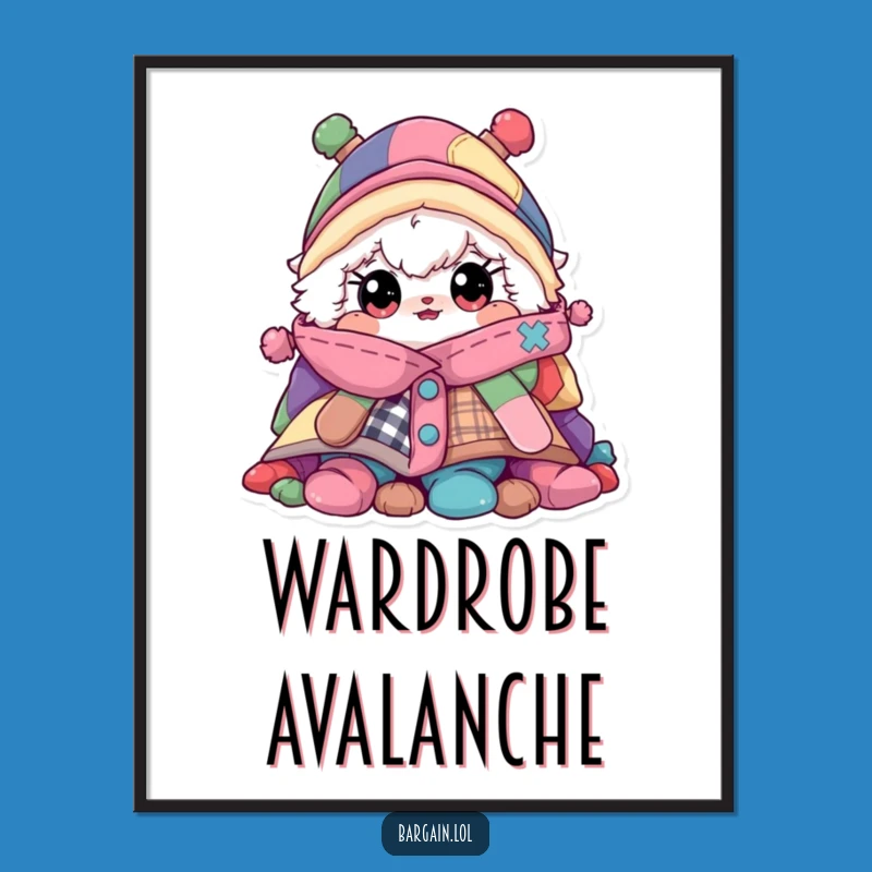 Funny Closet Dweller Art Poster - Quirky Decor for Fashion Lovers