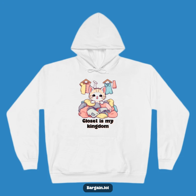 Cozy Funny Kawaii Kitten Thrift Hoodie: Warm Happy Cat Apparel Gift