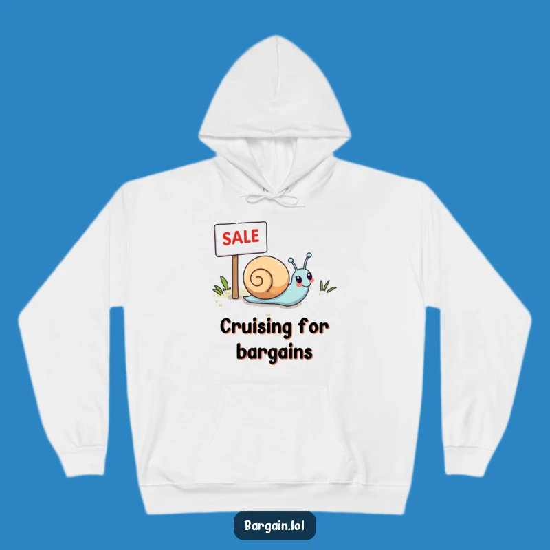 Cozy Funny Kawaii Snail Hoodie: Sale Day Journey