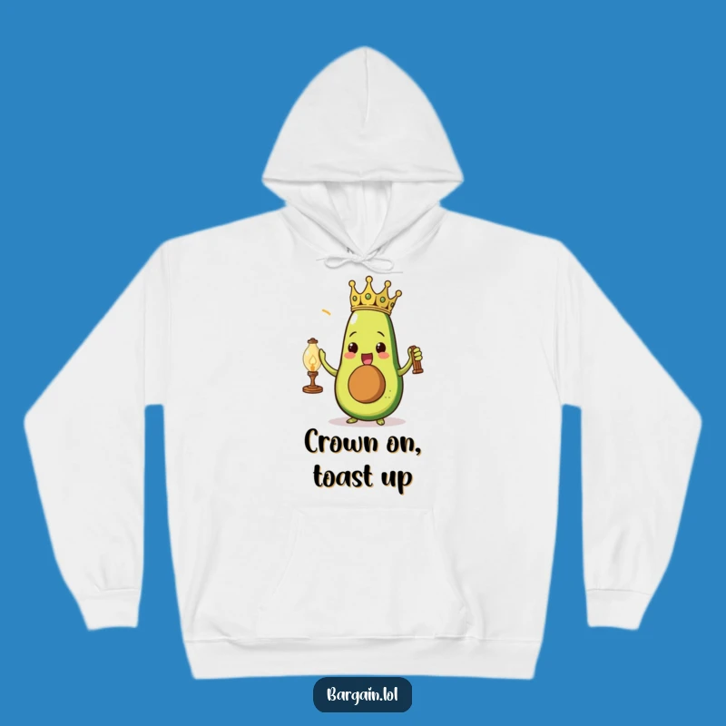 Funny Avocado King Hoodie: Cozy Crowned Fruit, Perfect Warm Gift