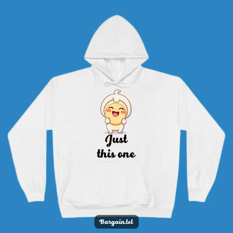 Funny Cozy Button Hoodie: Warm Up with This Delightful Being and Giant Button Design!