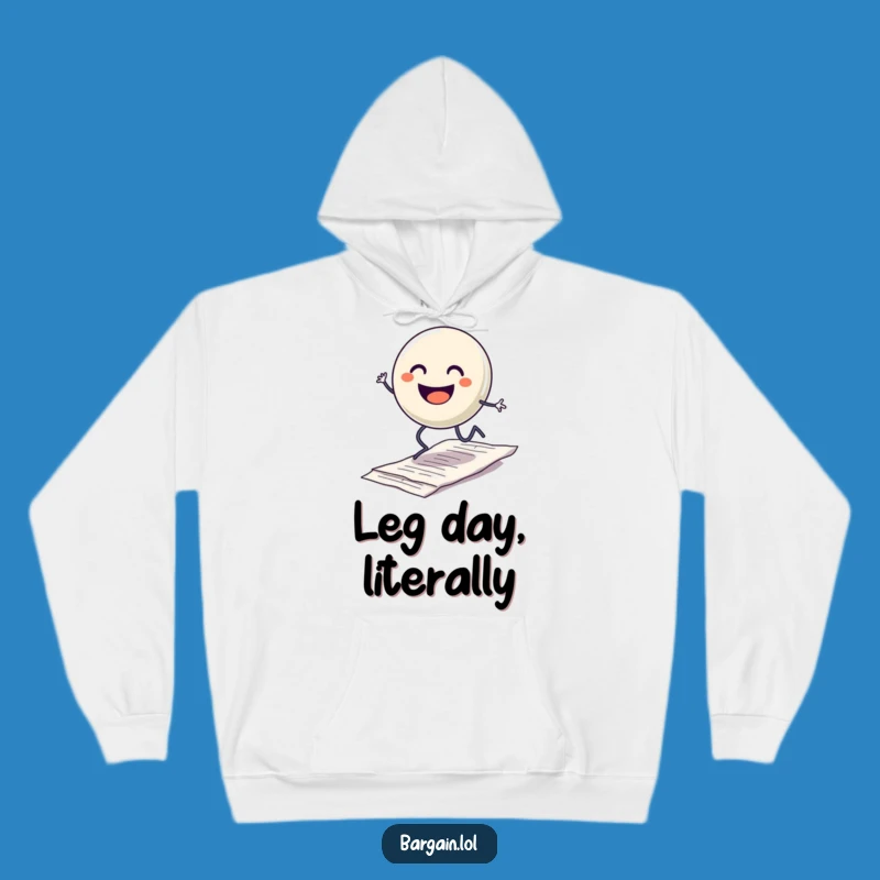 Funny Hopping Button Hoodie: Cozy Up in This Hilarious Design of a Cheerful Button Conquering Clutter!