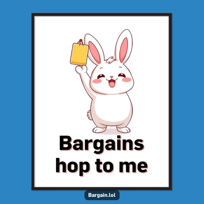 Bunny's Bargain Hunt Free Printable Wall Art - Funny Shopping Decor