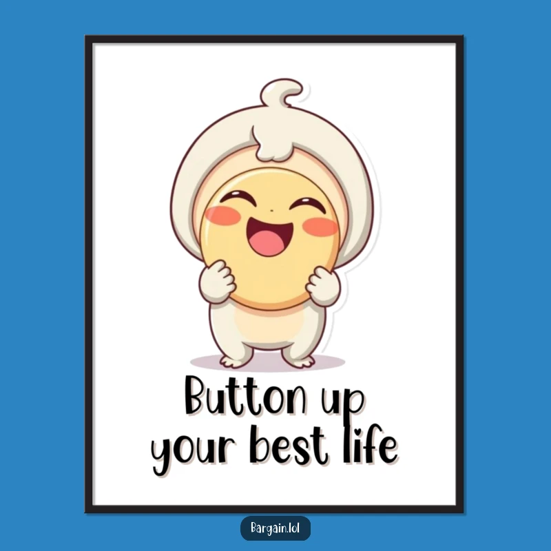 Free Printable Funny Wall Art: Big Button Joy, Downloadable Humorous Decor for Happy Vibes