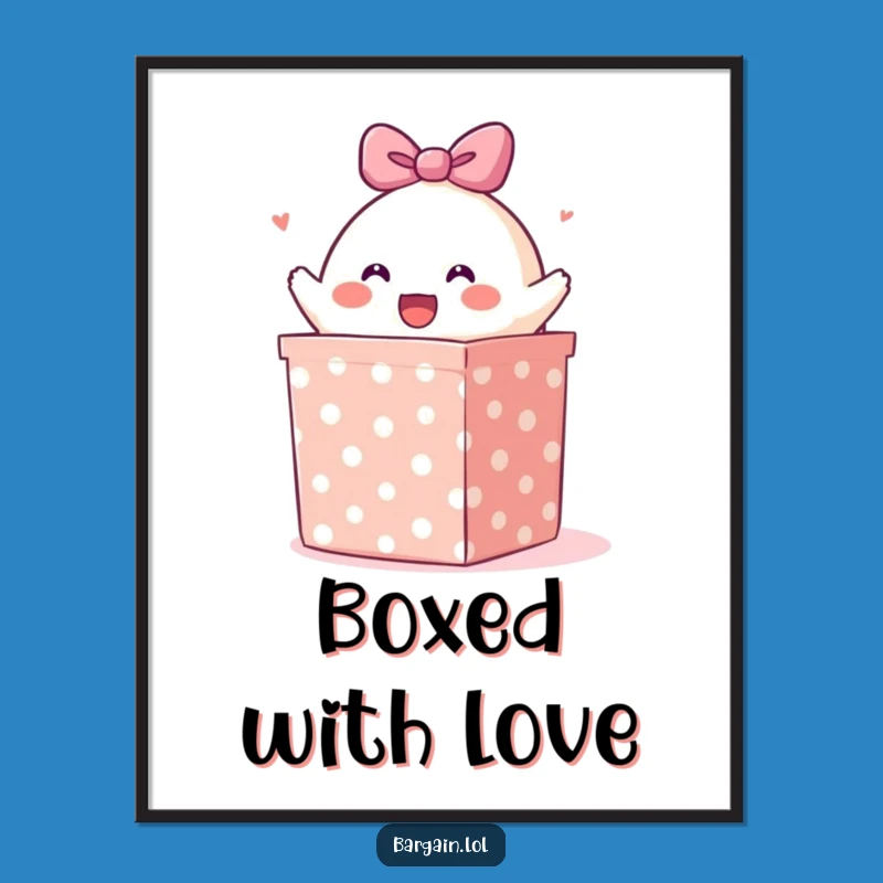 Free Printable Wall Art: Blob Gift Box Surprise Humor, Quirky Downloadable Art