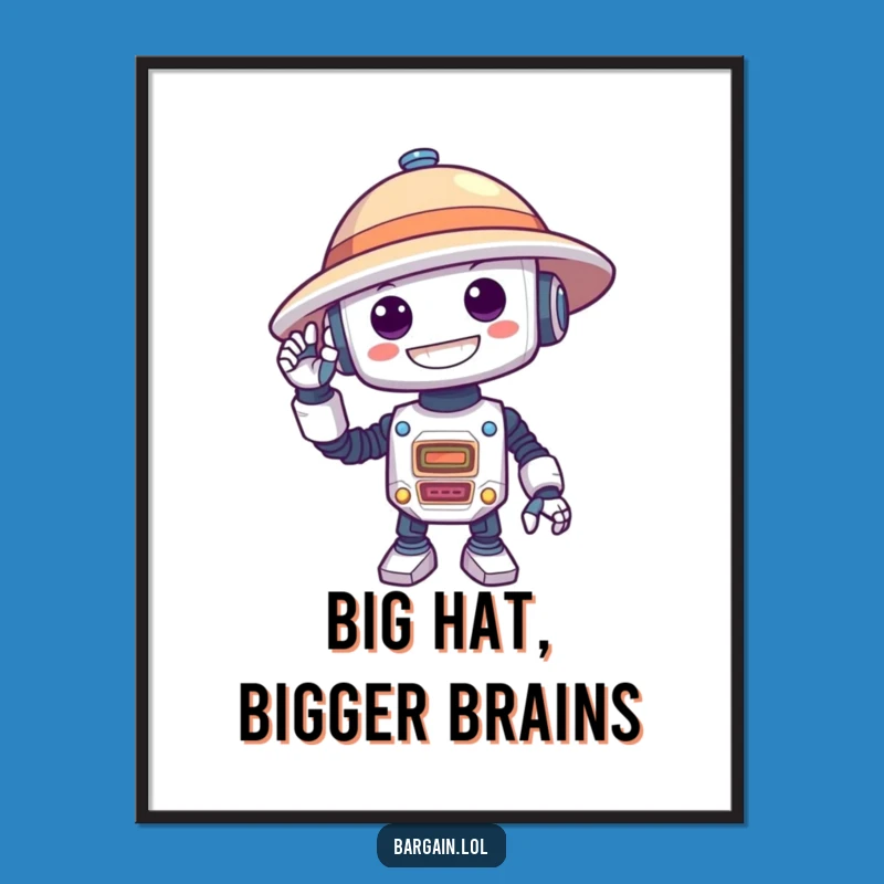 Free Printable Wall Art: Robot Hat Fun Funny Downloadable Art