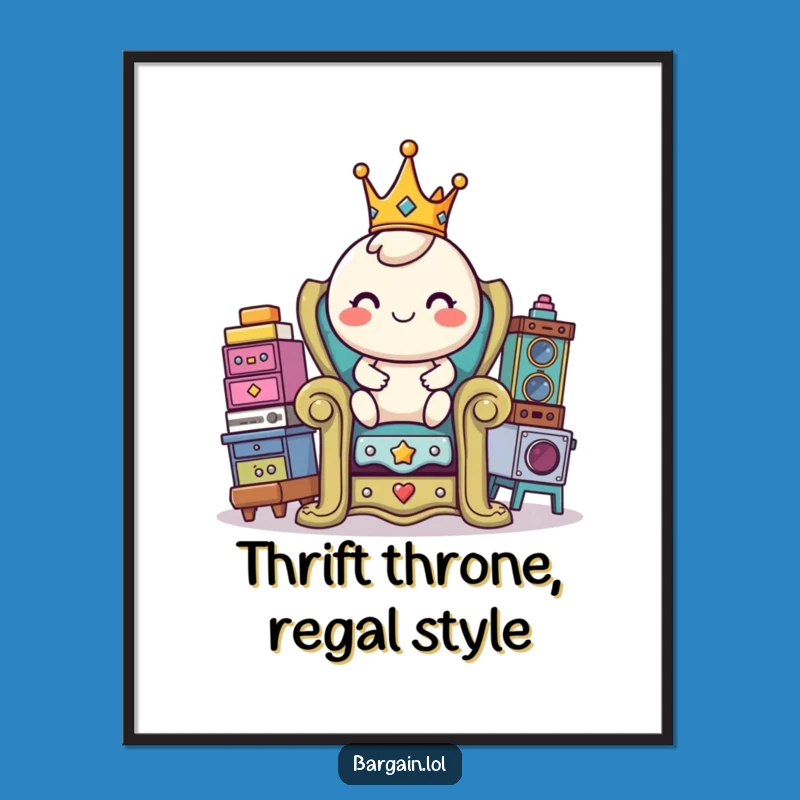 Free Printable Wall Art: Royal Thrift King, Unique Eclectic Home Decor