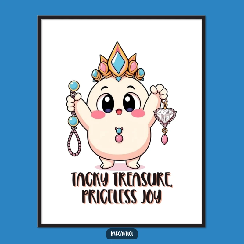 Free Printable Wall Art: Tacky Jewelry Blob Monster, Quirky Pop Art Decor