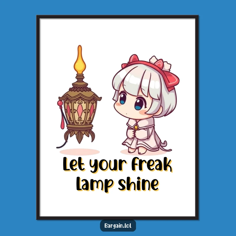 Funny Free Printable Wall Art: Curious Lamp Character, Humorous Downloadable Decor