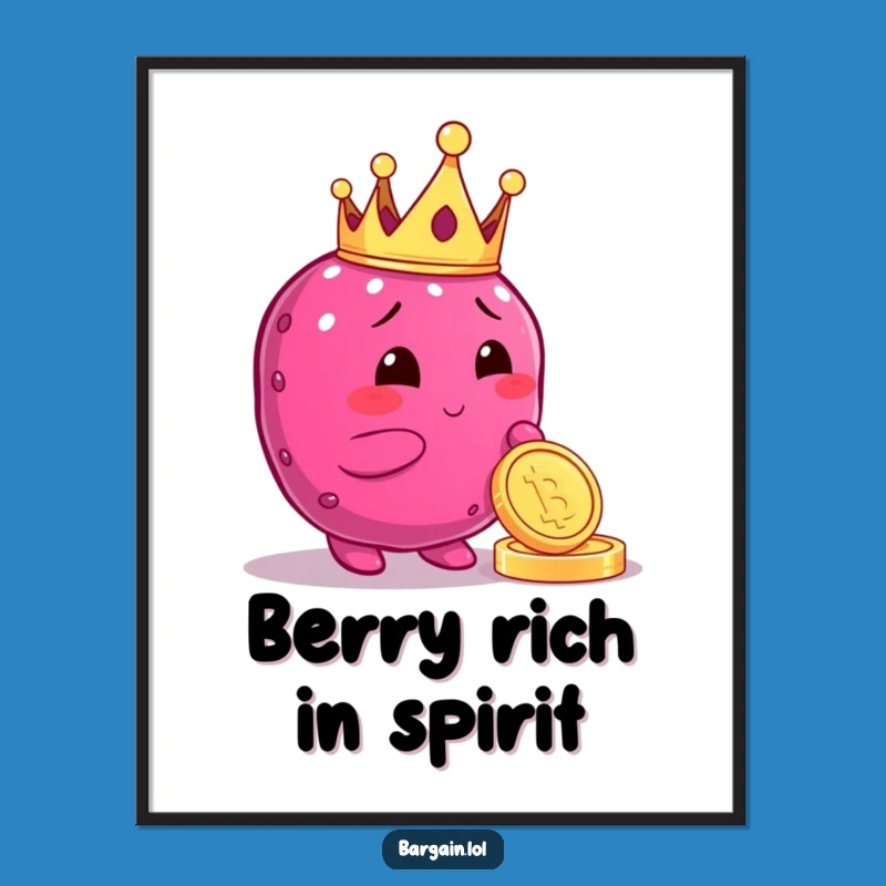 Funny Free Printable Wall Art: Royal Berry Admiring Treasure Downloadable Art