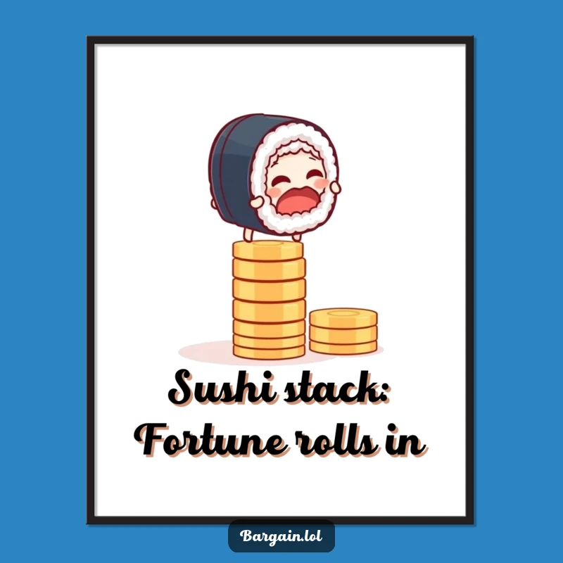 Funny Free Printable Wall Art: Sushi Coin Balance Fun