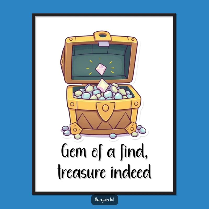 Free Printable Gem Treasure Wall Art - Sparkly Riches Downloadable Decor Gift