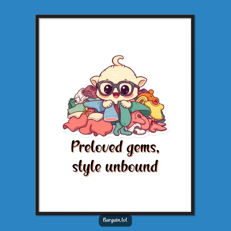 Free Printable Wall Art: Whimsical Thrifting Creature, Eclectic Home Decor