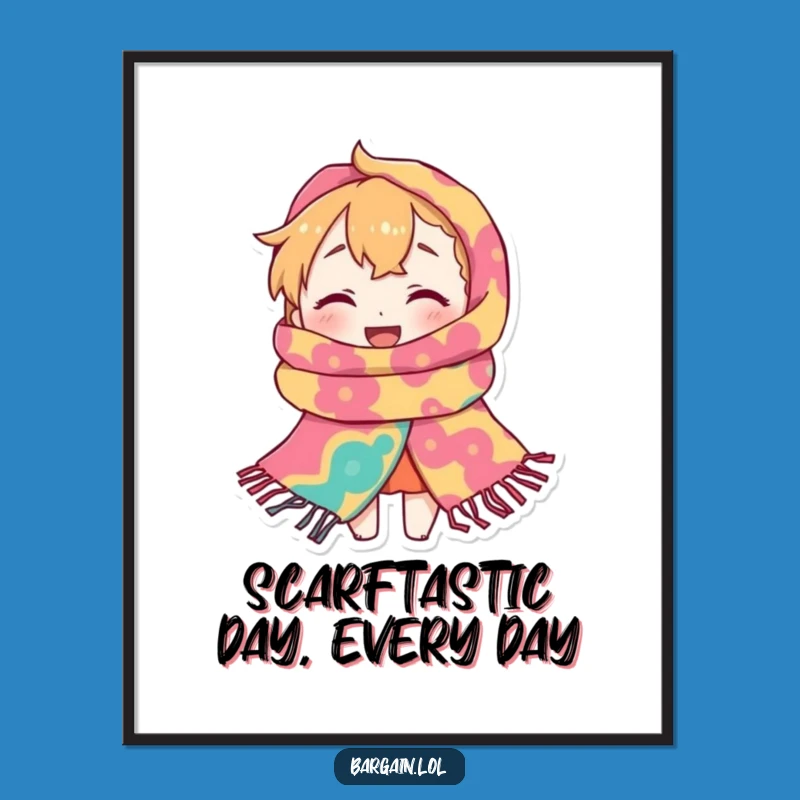 Free Printable Funny Wall Art: Scarf Hug Decor, Humorous Downloadable Art for Cozy Charm