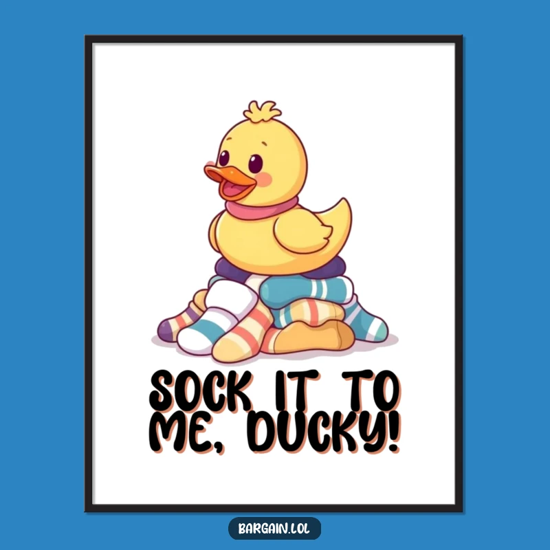 Free Printable Rubber Ducky Sock Art: Funny Downloadable Quirky Wall Decor DIY