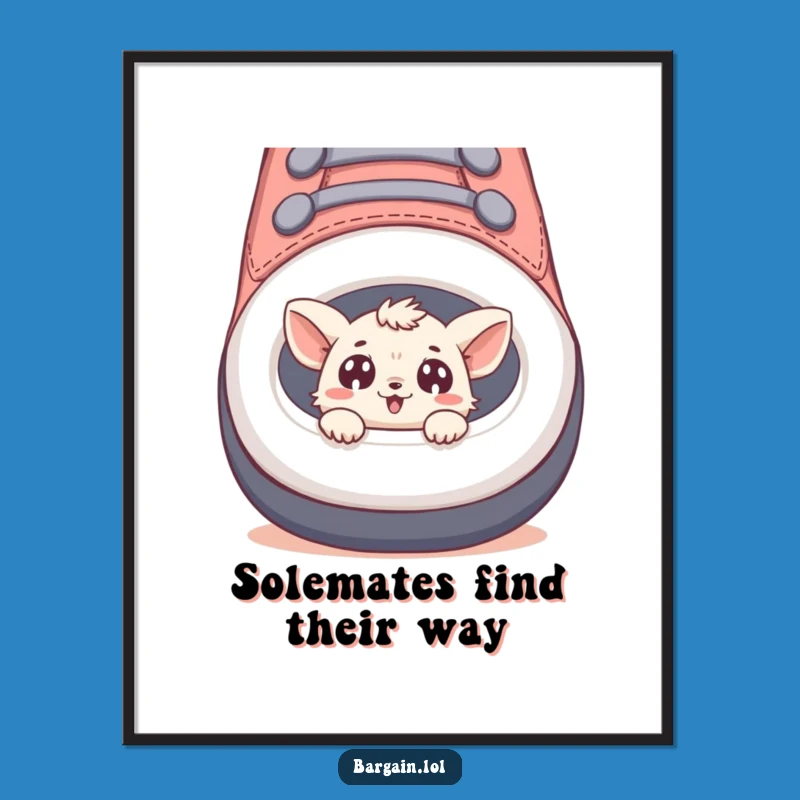 Funny Free Printable Wall Art: Tiny Creature Shoe Surprise Downloadable Art