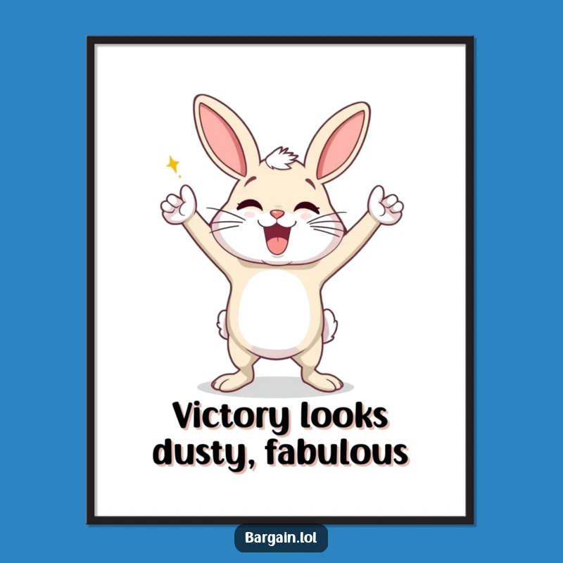 Free Printable Dust Bunny Wall Art: Triumphant Dance DIY Decor