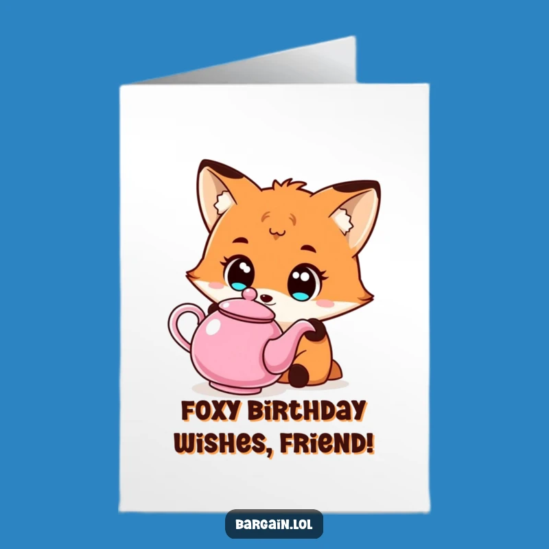 Funny Free Printable Birthday Card: Fox's Quirky Teapot Find!
