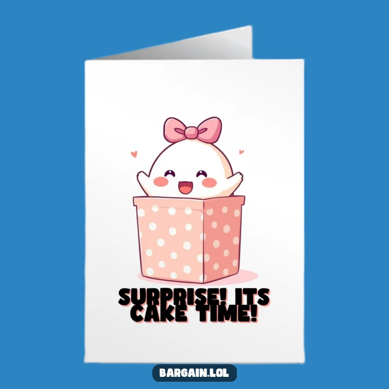 Free Printable Birthday Card: Blob Gift Box Surprise Humor Card for Fun!