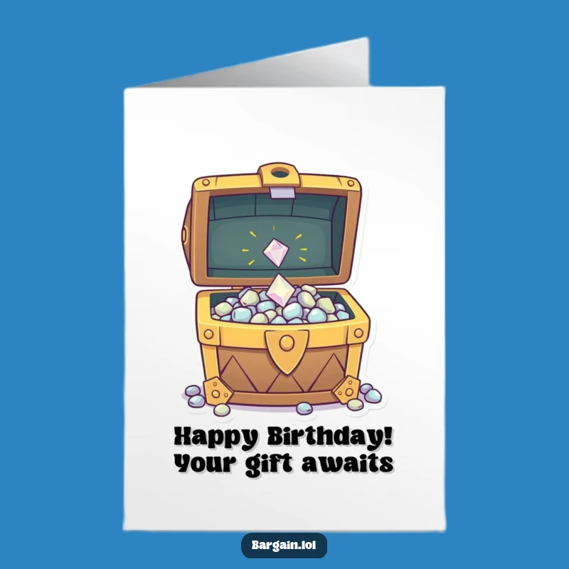 Free Printable Gem Treasure Birthday Card - Sparkle & Shine Downloadable Funny Gift