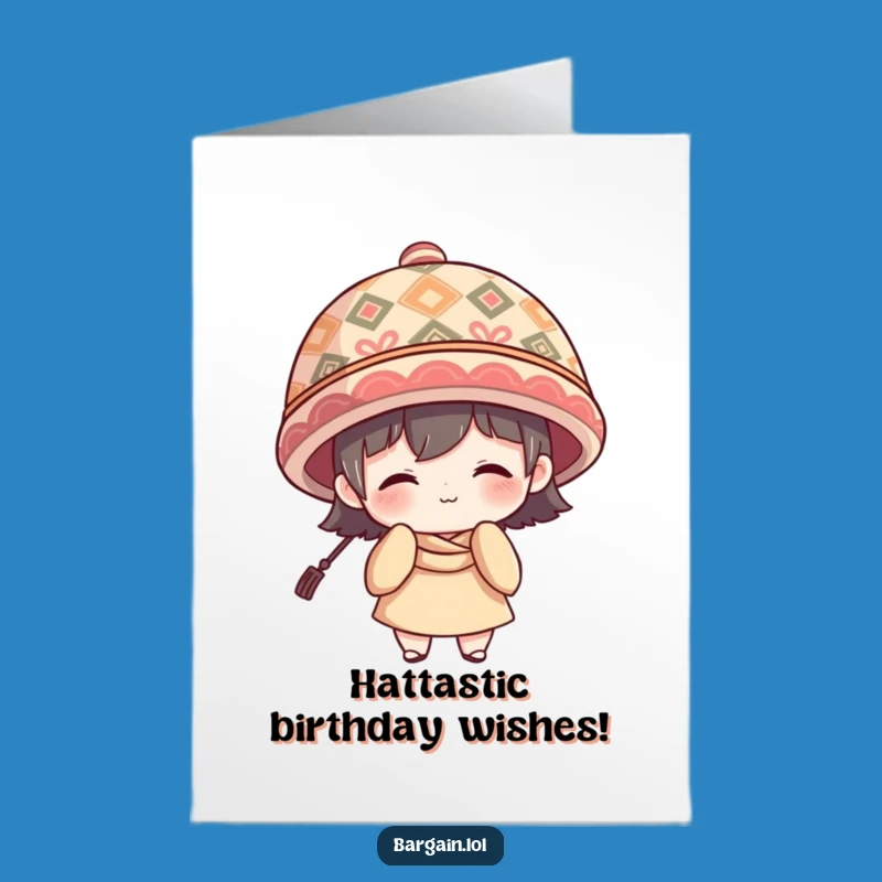 Funny Free Printable Birthday Card: Big Hat Energy, Shy Smile, Downloadable Gift