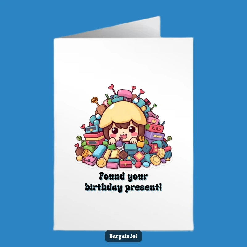 Funny Free Printable Birthday Card: Treasure Hunter Hiding, Downloadable Gift