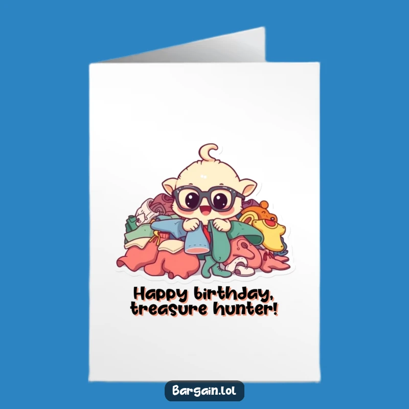 Free Printable Birthday Card: Whimsical Treasure Hunter Greeting for the Fashion-Savvy