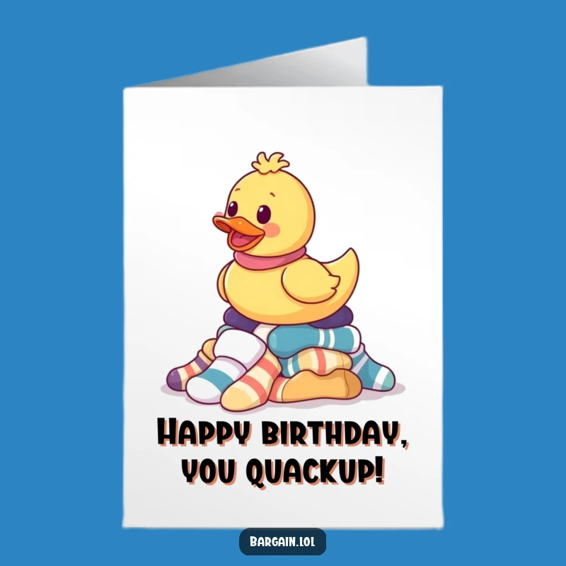 Free Printable Rubber Ducky Birthday Card: Sock Balancing Humor DIY Downloadable