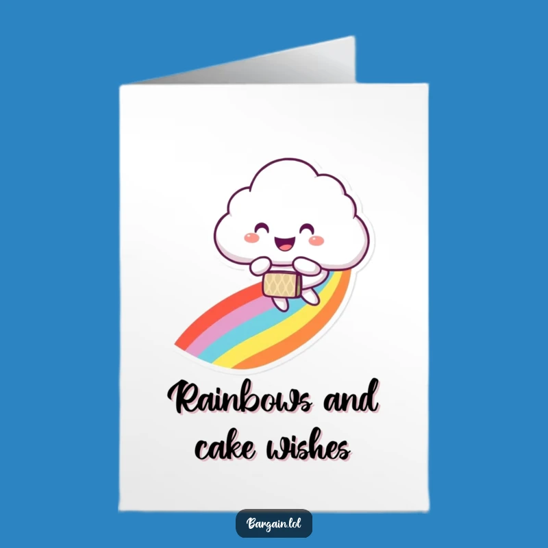 Rainbow Cloud Free Printable Birthday Card - Joyful Sky Surprise Digital Gift