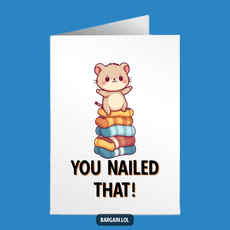 Free Printable Congrats Card: Critter Sock Stack Funny Downloadable Gift