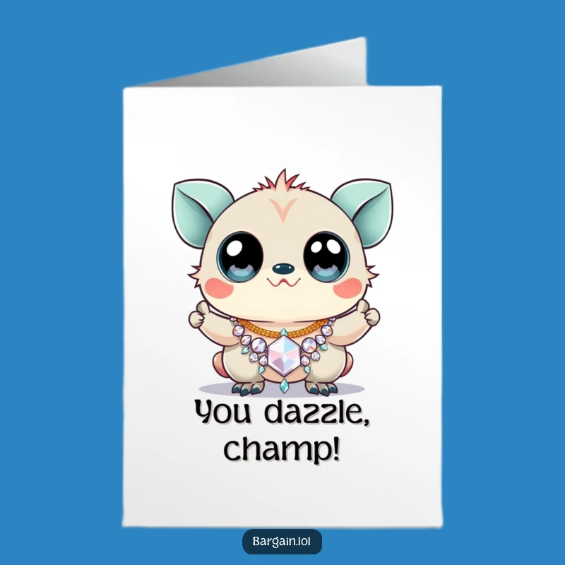 Free Printable Congrats Card: Googly Eyes Necklace Funny Downloadable Gift