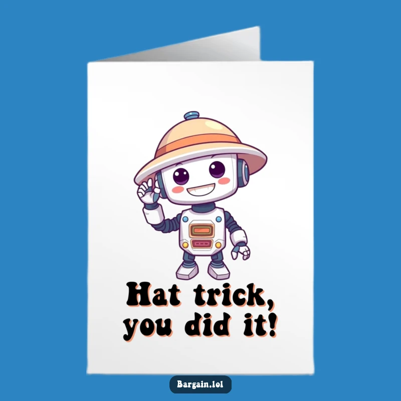 Free Printable Congrats Card: Robot Hat Swag Funny Downloadable Gift