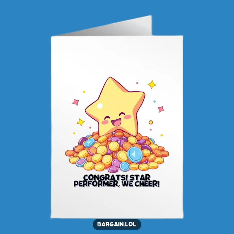Free Printable Star Coins Congrats Card - Lucky Dive Downloadable Funny Gift