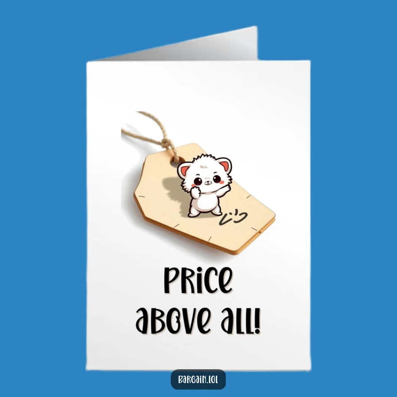 Free Printable Congrats Card: Price Tag Pose Funny Downloadable Gift