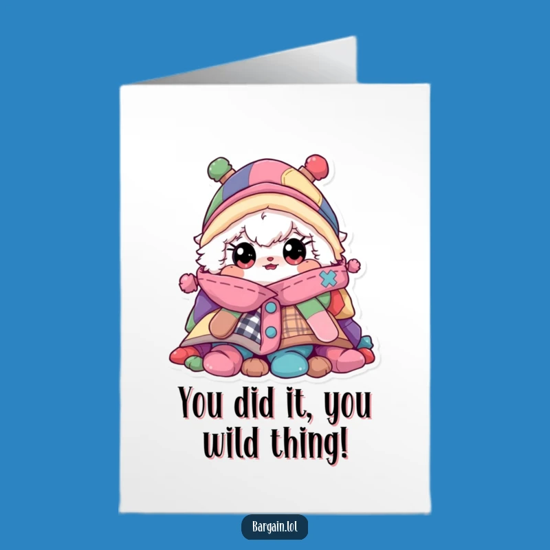 Free Printable Card: Congrats On Surviving! Funny Garment Character Downloadable Gift!