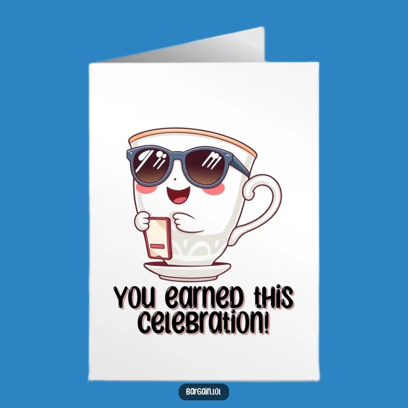 Free Printable Congrats Card: Cool Teacup Deal Winner Downloadable Gift