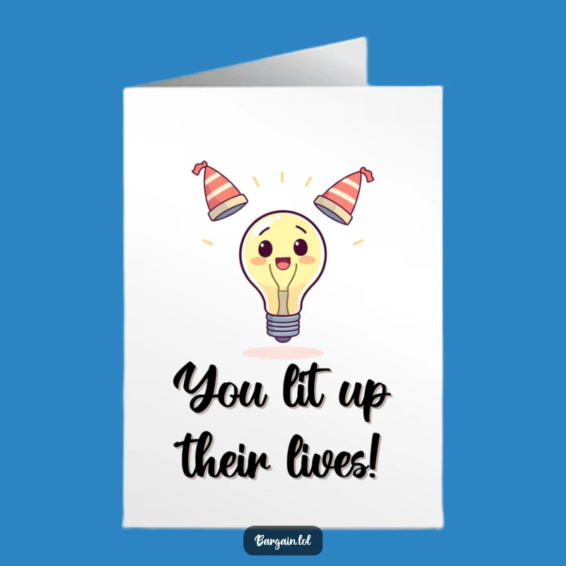 Free Printable Congrats Card: Surprised Lightbulb's Hat Trick, Downloadable Celebration