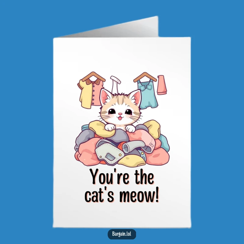 Free Printable Congrats Card: Kawaii Kitten Thrift Style Hilarious Downloadable Gift