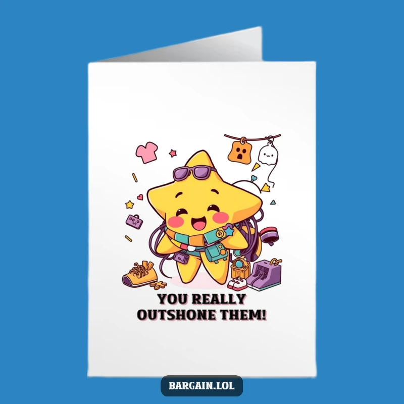 Free Printable Congrats Card: Star Find Tangle Funny Downloadable Gift