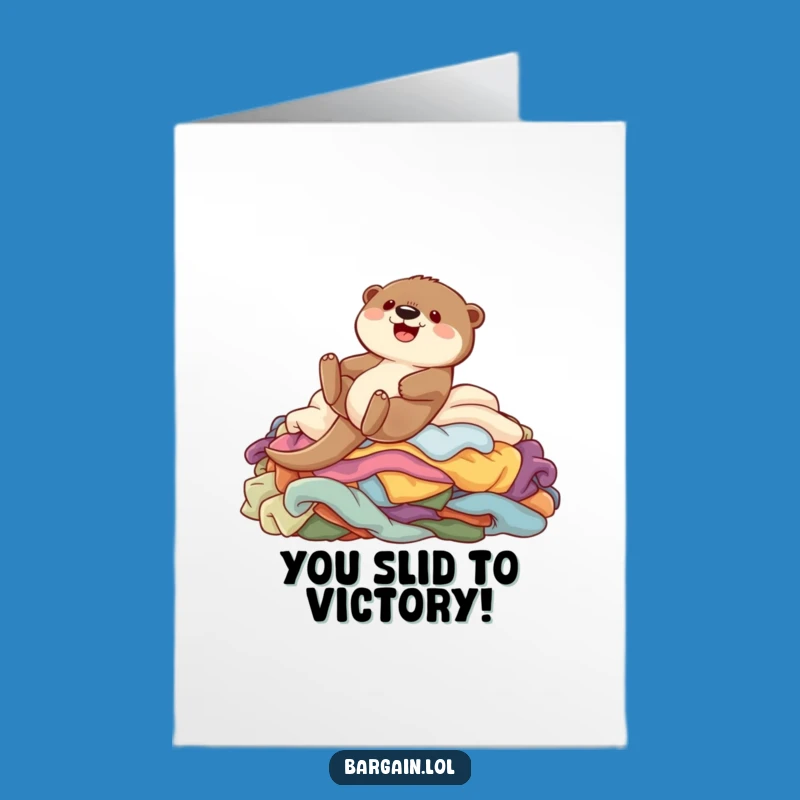 Free Printable Congrats Card: Otter Garment Glide Funny Downloadable Gift