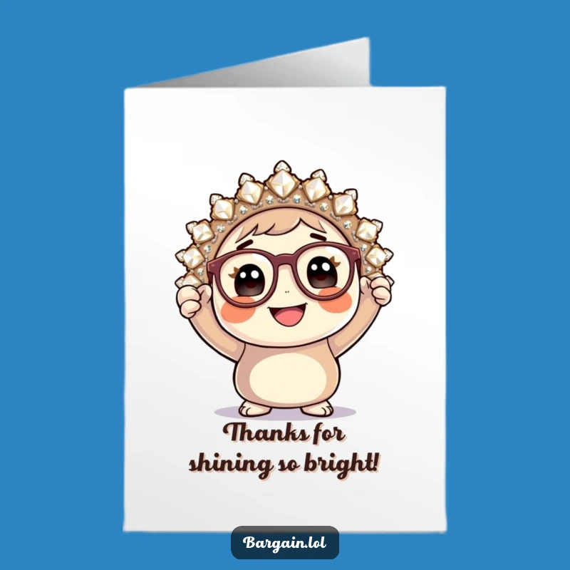 Free Printable Card: Thank You For Brilliance! Funny Brooch Downloadable Gift!